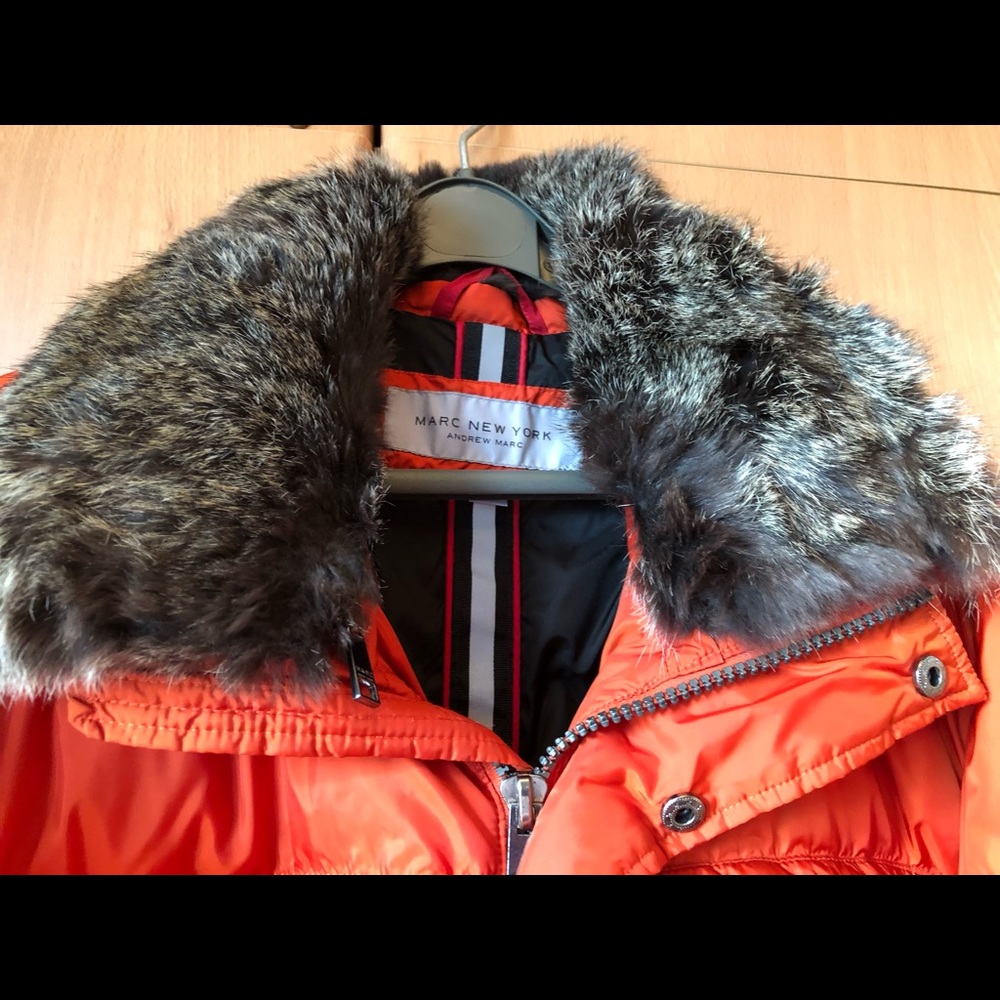 Marc New York Andrew Marc Dark Orange Down Jacket